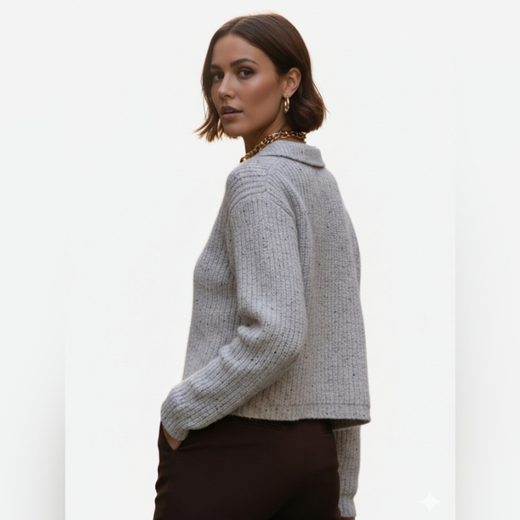 Rare Vintage Eddie Bauer 80s Oatmeal Wool Cardigan  NWT Made in UK  Size:M - Picture 3 of 15